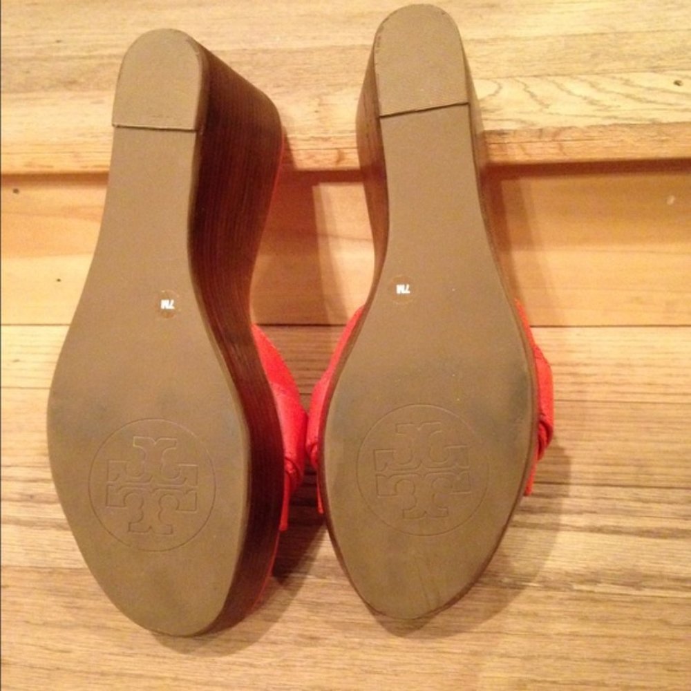 Tory Burch Elina Wedge Logo Slides Sandals - Picture 4 of 4